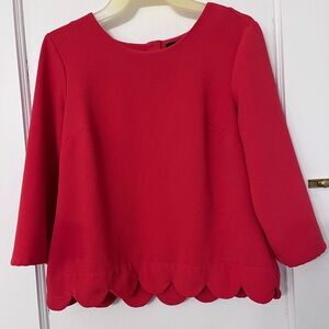 The Limited, Small, back-button blouse with peplum, red